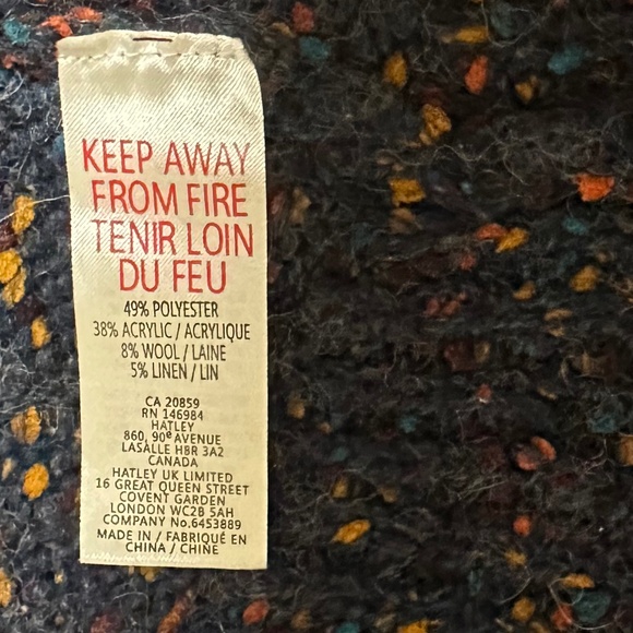 Hatley | Piper Cable Knit Pullover Sweater  Blue Confetti Multicolour   Size Med - Picture 8 of 10